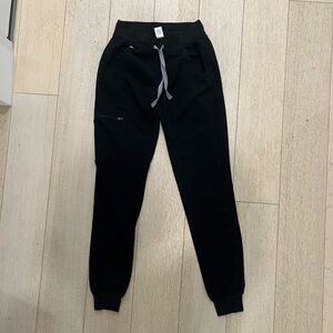 Figs Zamora Black Joggers Scrub Pants XXS tall